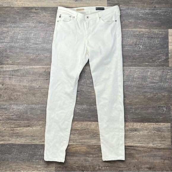 AG Adriano Goldschmied winter white Premiere skinny straight jeans sz 31 B190 - Picture 1 of 6